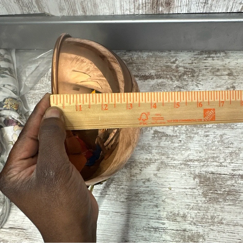 Copper pan or decorative bowl.